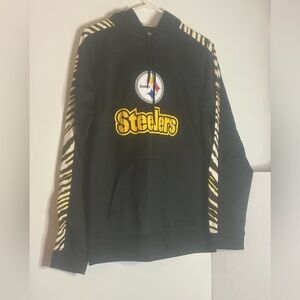 Pittsburgh Steelers NFL Apparel men’s hoodieie sz M NEW zebra print